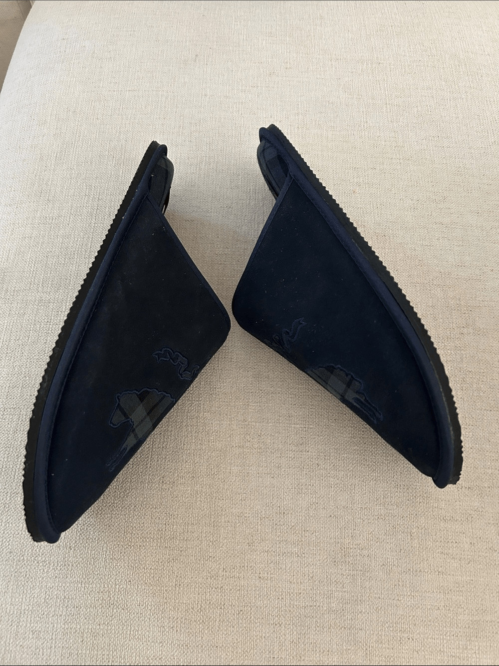Brooks Brothers Men’s Blue B By Suede Slippers, Size 11, NWOT
