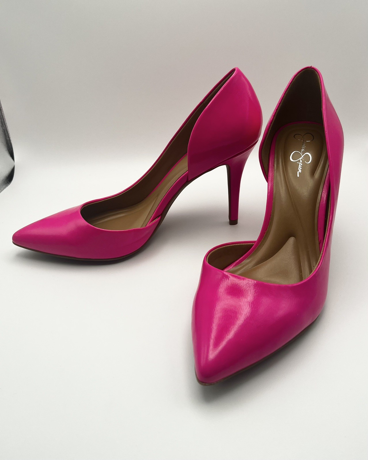 Jessica Simpson Women’s Hot Pink Pointed-Toe Stiletto Heel Pumps Barbiecore 8.5
