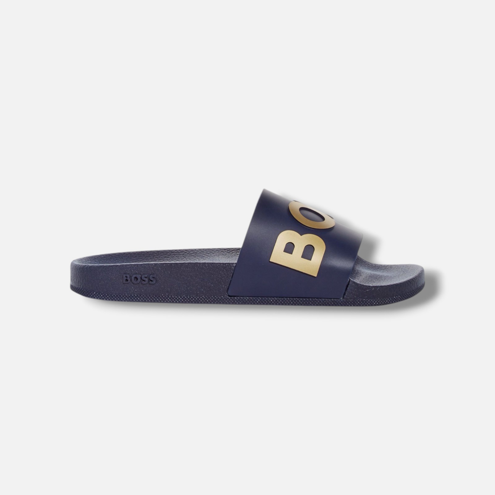 Hugo Boss Men Blue Gold Bay Slide Logo Slip-on Sandal Shoes Size 41