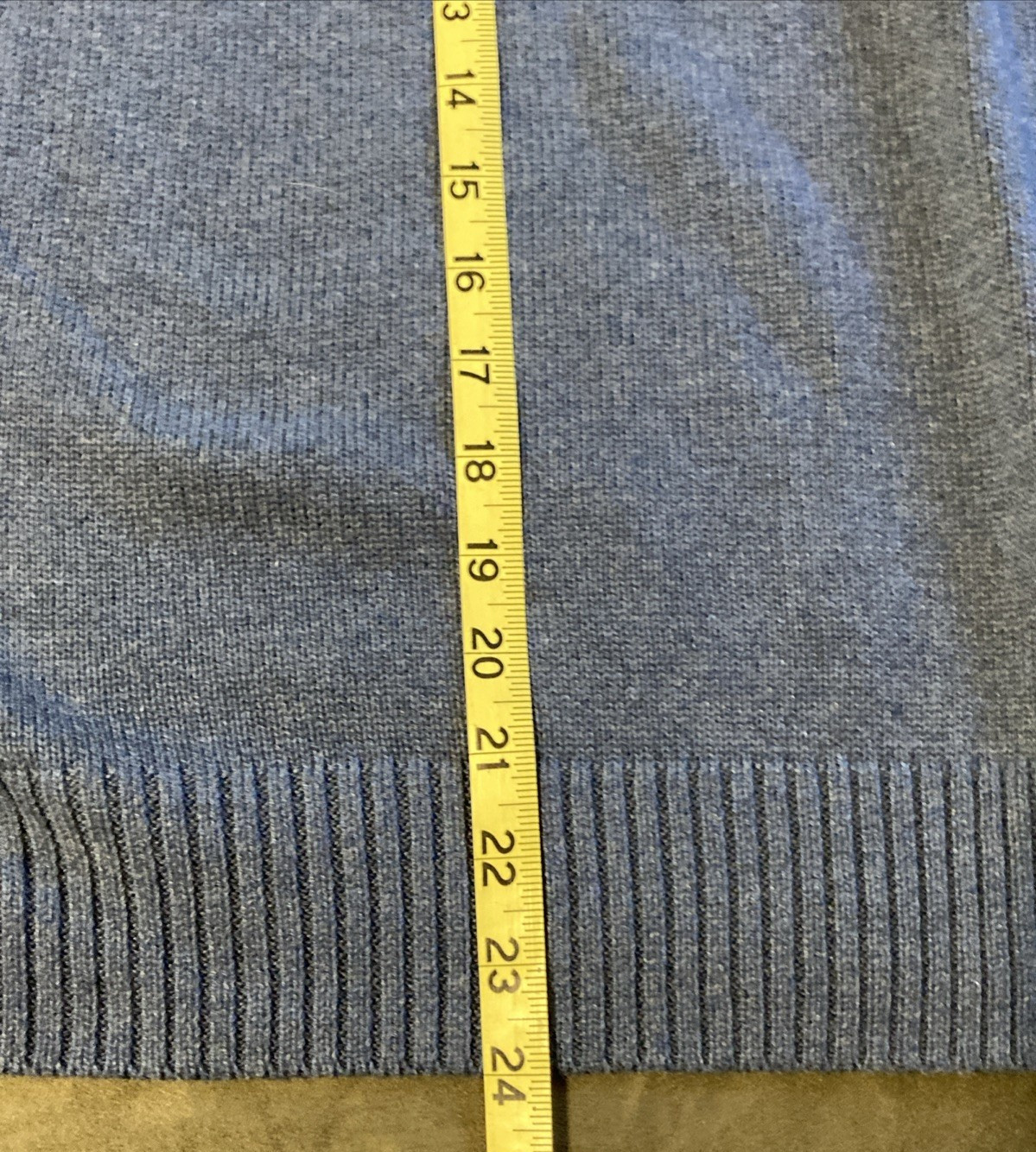 Jeanne Pierre Womens XL Knit Sweater Classic Gorpcore Denim Heather Blue Cotton