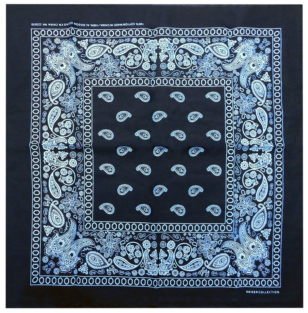 Black Paisley 22″x22″ 100% Cotton Bandana