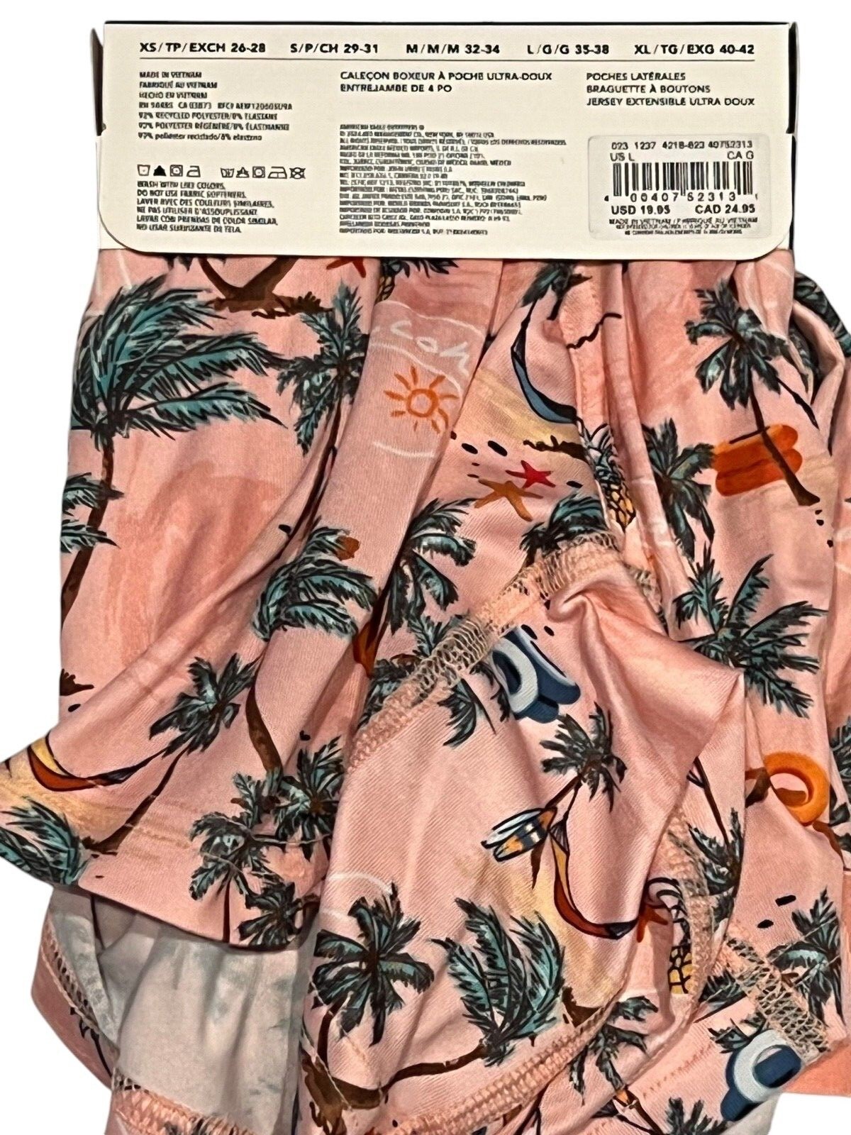 NWT AMERICAN EAGLE Ultra Soft Pocket Boxer Sz XS-S-M-L-XL Pink Palm Trees #78