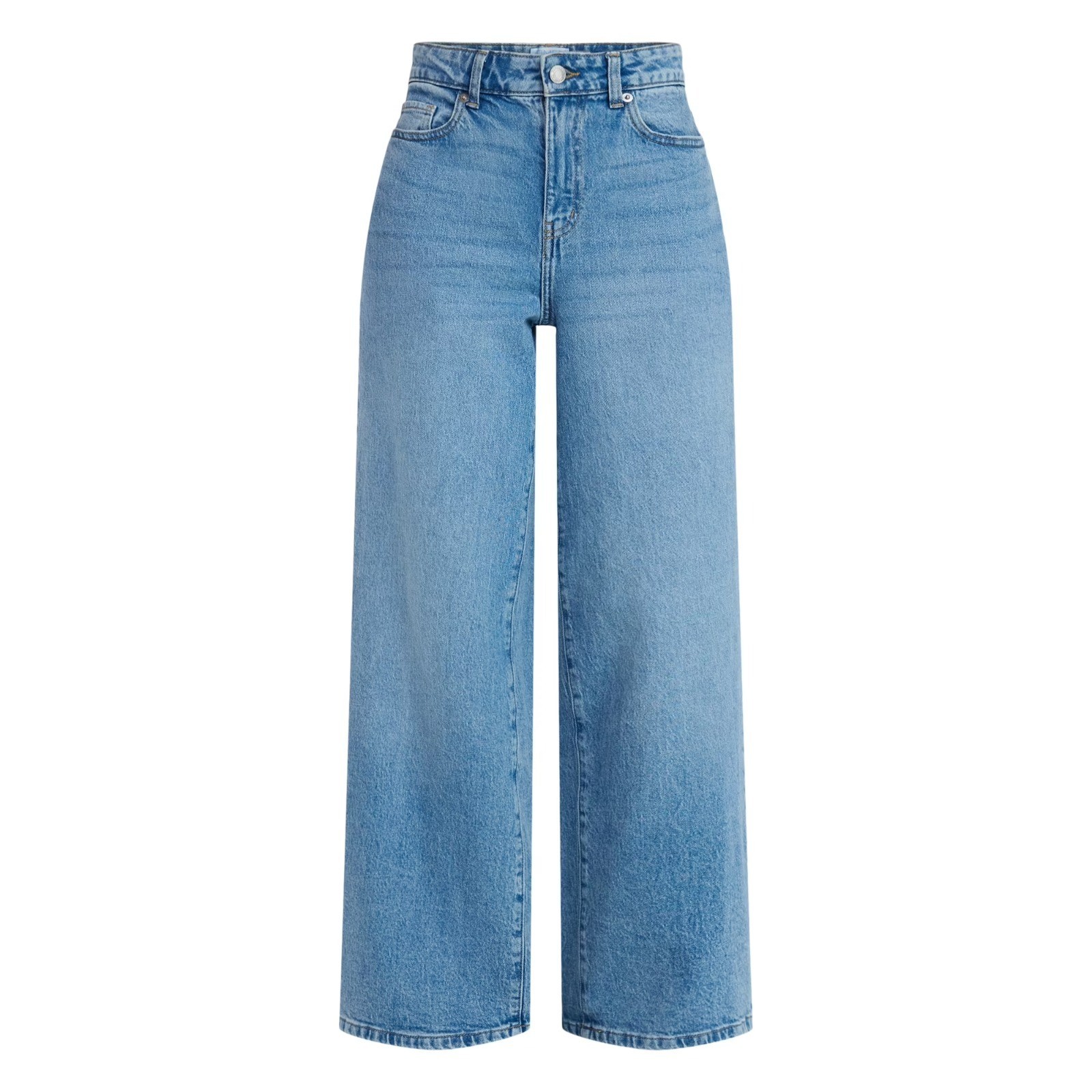 Time and Tru Womens Wide Leg Jeans Medium Wash High Rise Stretch Denim Pants