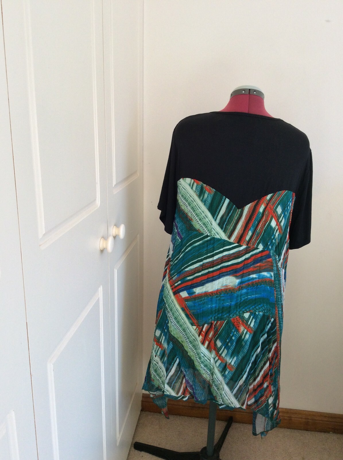 WISHSTONE WOMEN’S S/S MULTICOLORED TOP DRESS IN SIZES S, M, L, XL, XXL