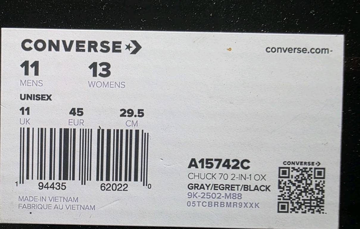 Converse x Feng Chen Wang Chuck 70 2-In-1 Ox Low Top Mens Size 11 A15742c New