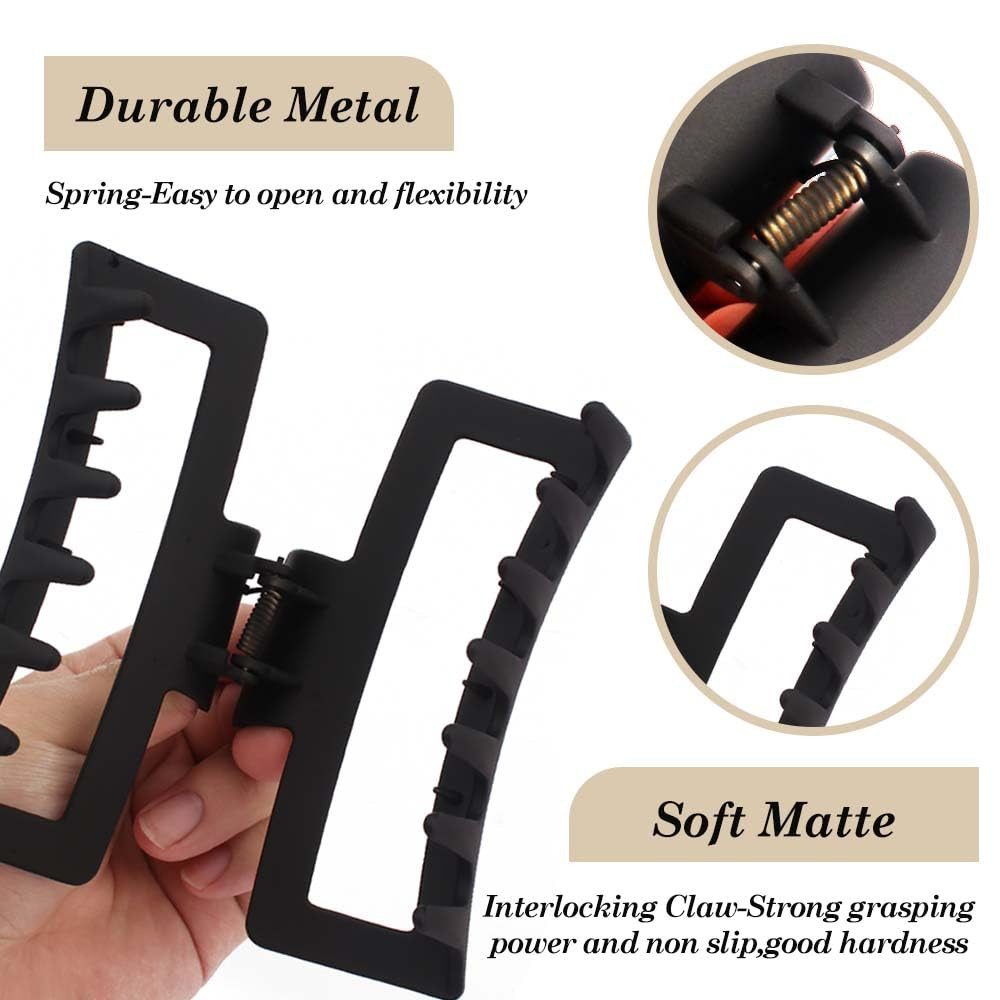 Ahoney 5″ Black Extra Large Hair Clips (4PCS) – Giant Claw Clips for Thick Long