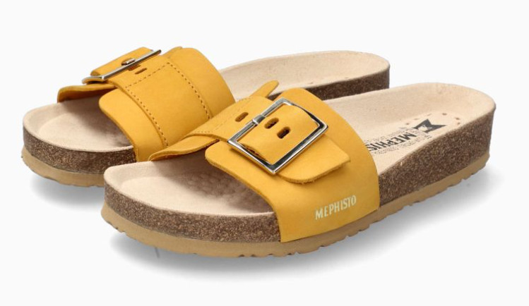 Mephisto Mabel Ochre Yellow Slide Sandal Women’s sizes 35-42 NEW!!!
