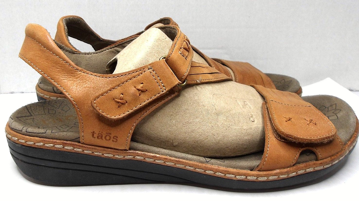 TAOS Zenith Sandals, Leather, Tan, Women’s US 10