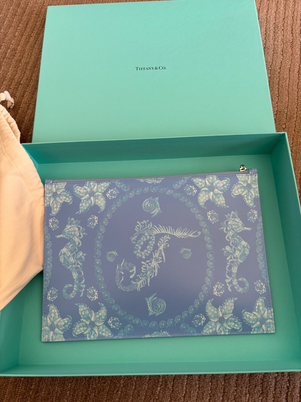 TIFFANY & CO BLUE CLUTCH BAG MINT CONDITION