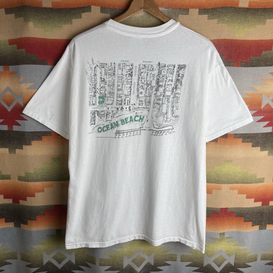 Vintage 90s Ocean Beach San Diego California White T-shirt | Size Mens XL USA
