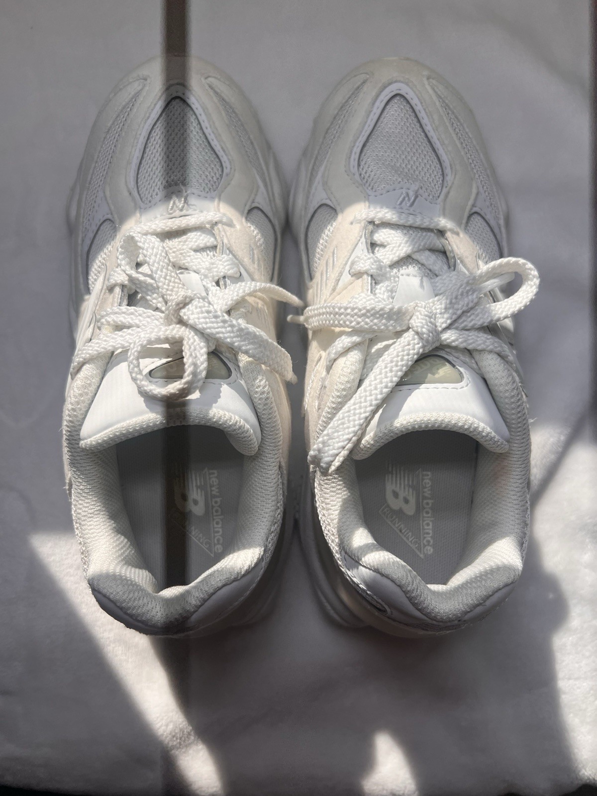 New Balance PC9060LL White Lace-Up Low Top Sneakers for Running & Casual