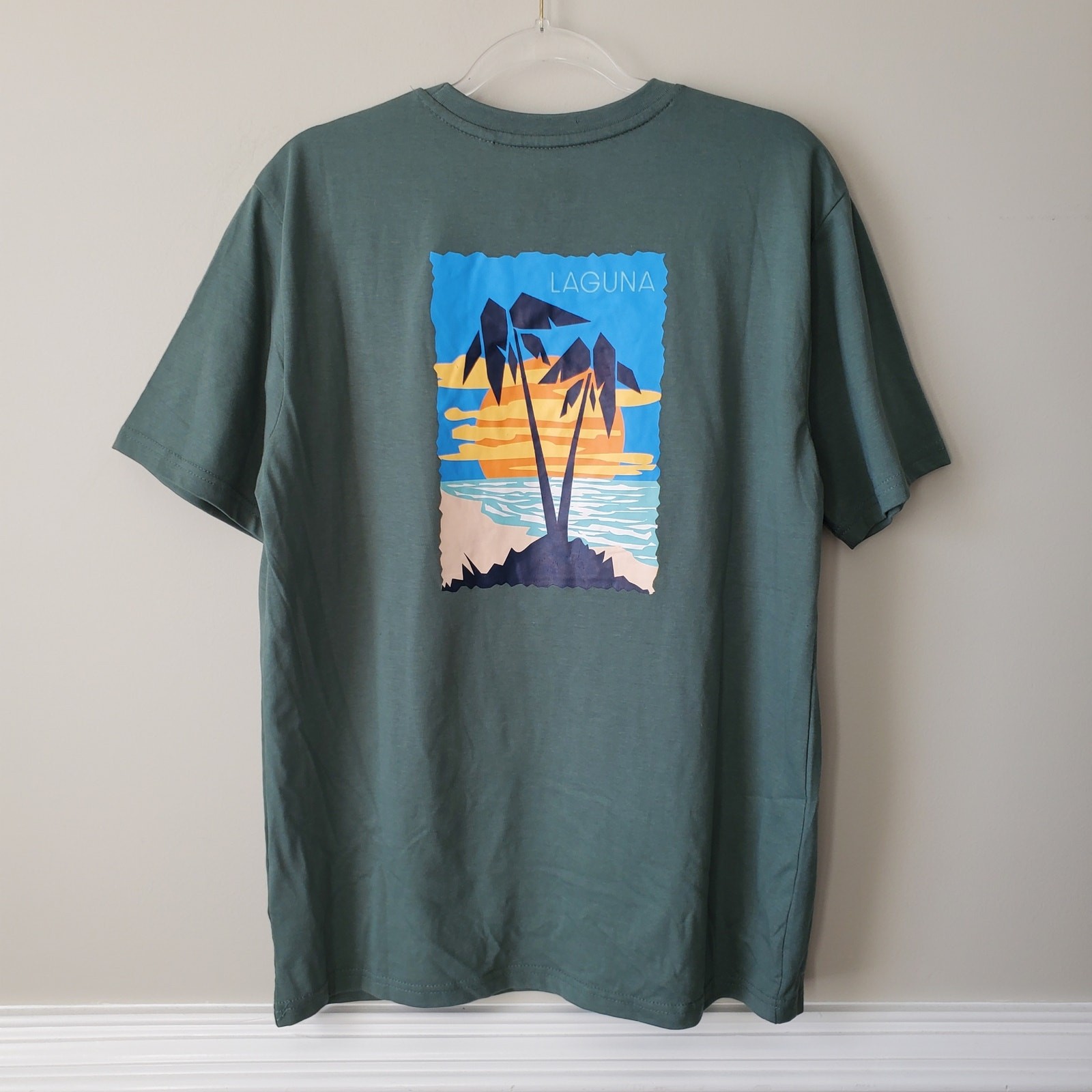 Men Laguna Gotta Have Graphic Print Tee Shirt Green L Surf Beach Classic NEW