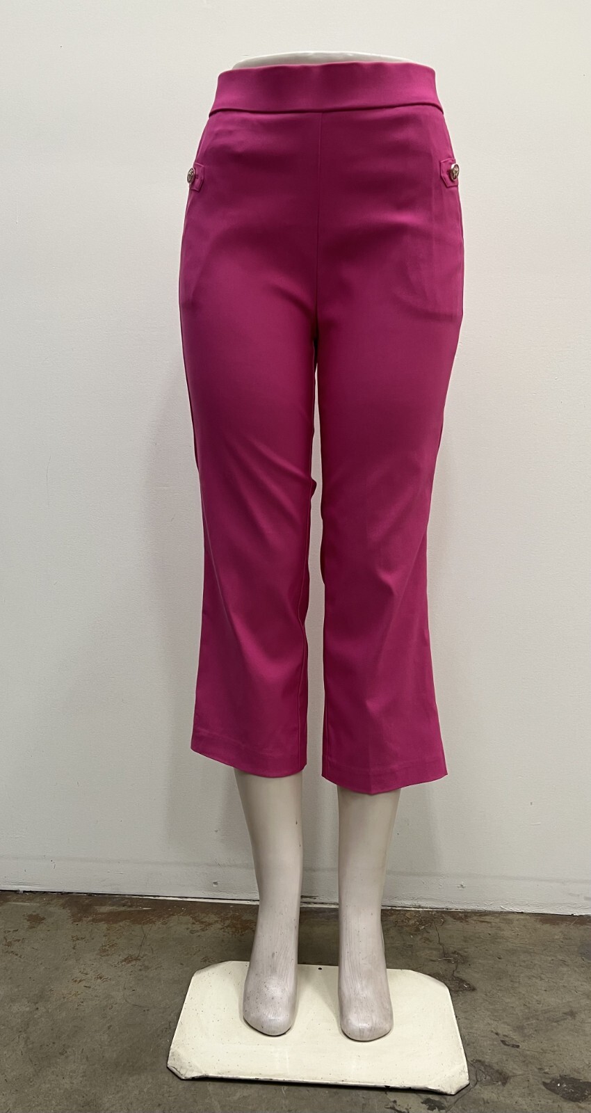 Counterparts Womens pull on dtretch front pockets button tab slim Crop