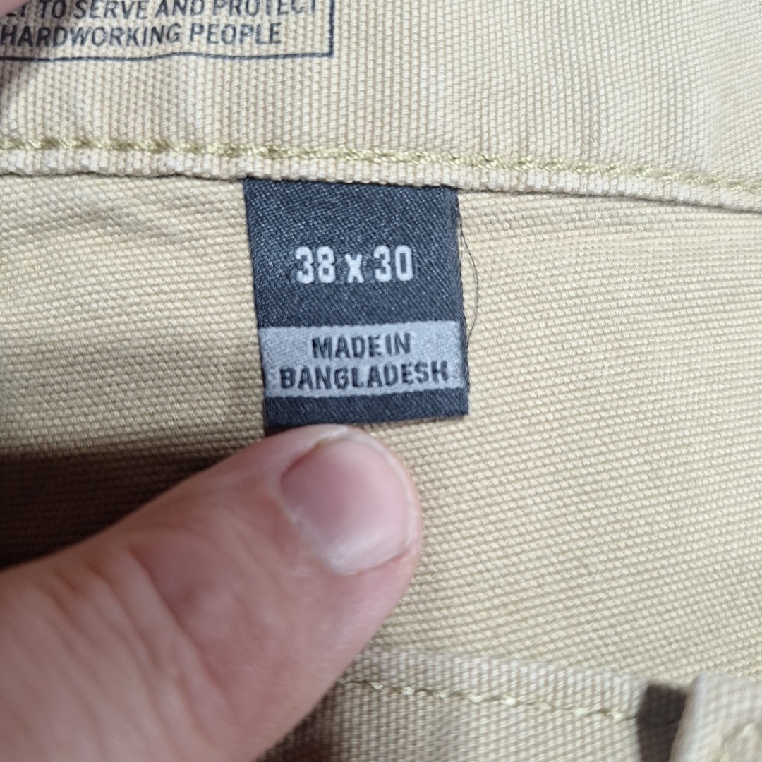 Carhartt Rugged Flex Relaxed Fit Canvas Pants Mens 38×30 Beige Work Wear Cargo