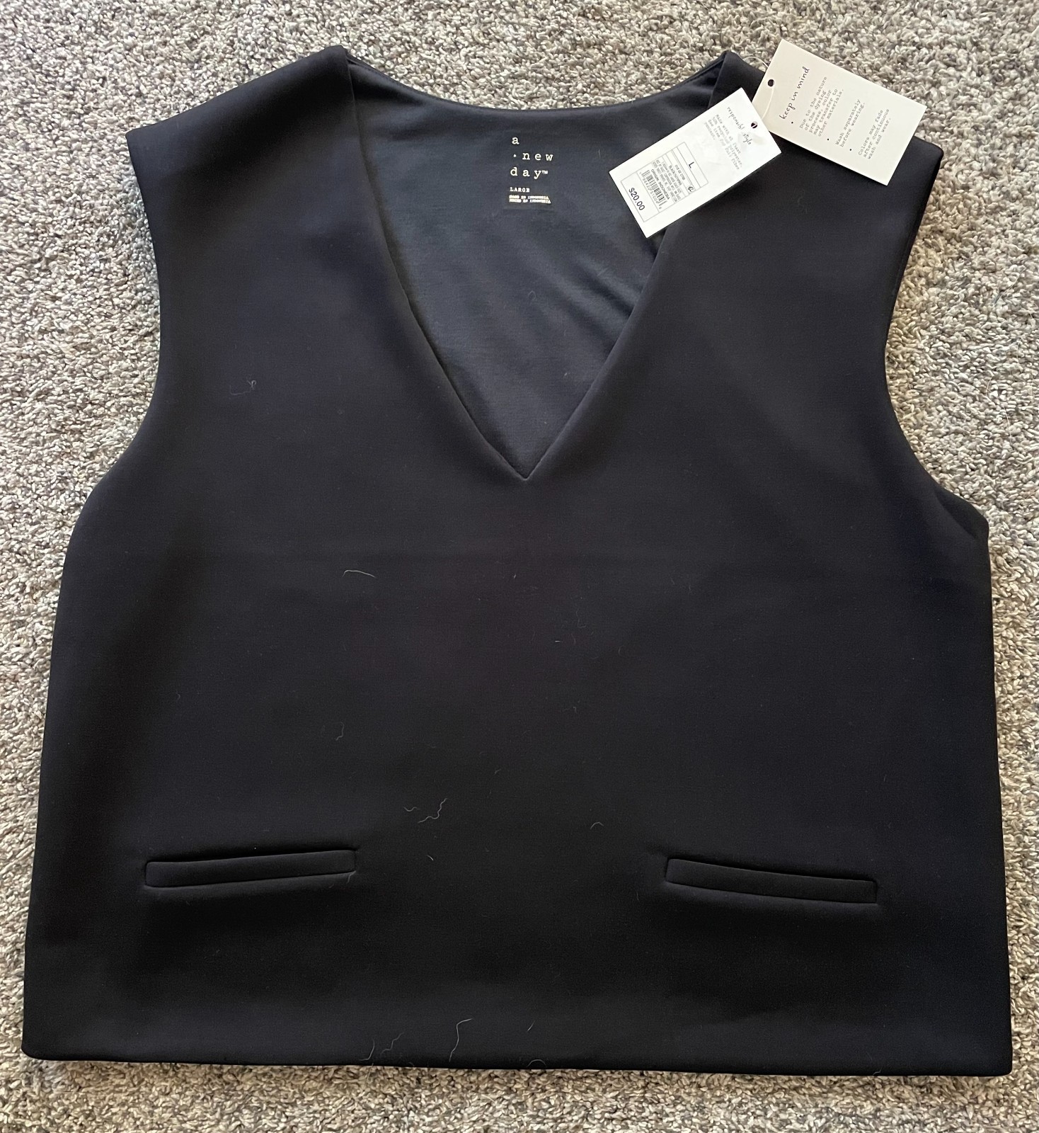 Women’s Sandwash Vest – A New Day™ SIZE: L / Color: Black – Brand new – Gift!!