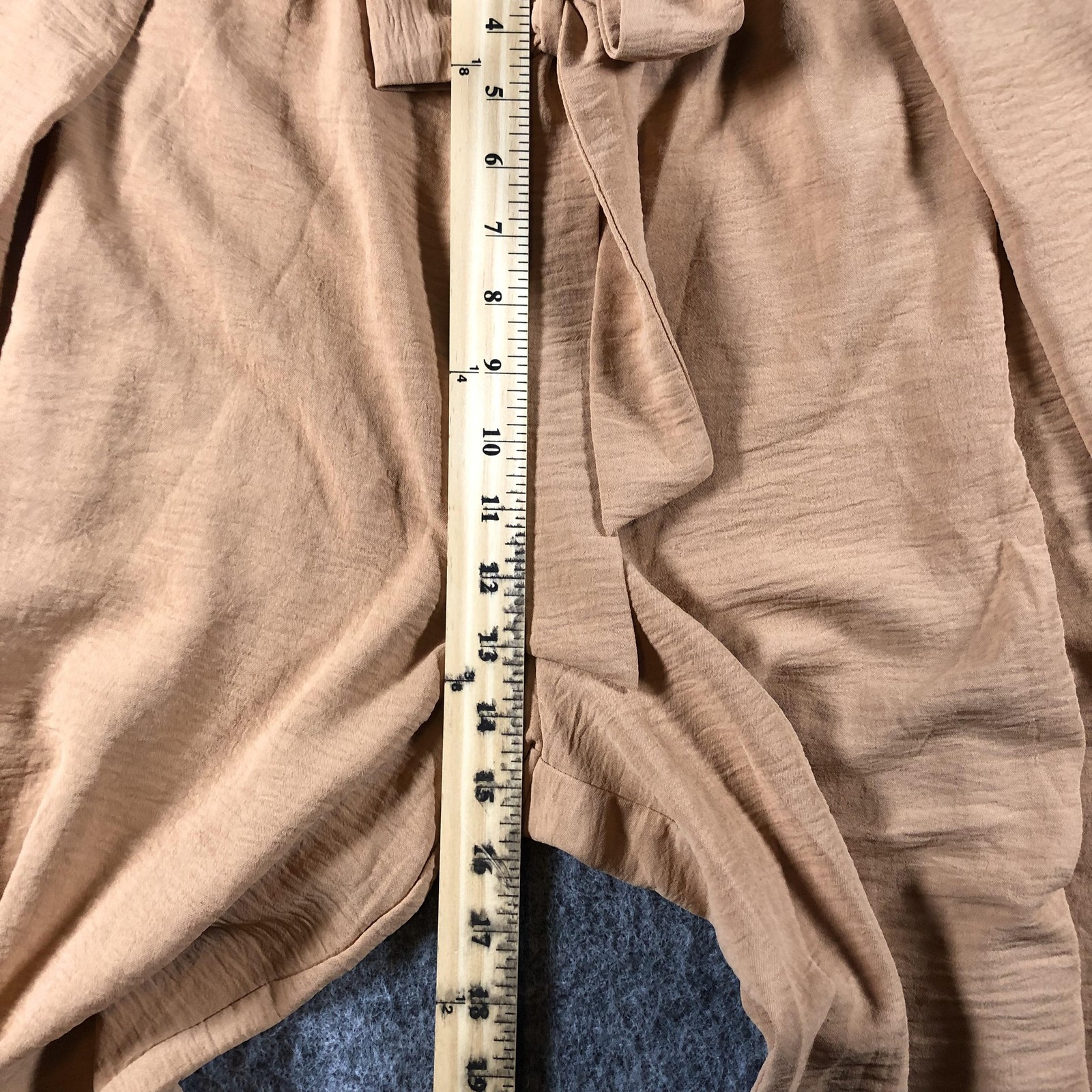 LEPUNUO Pants Womens XXL Beige Paperbag Wide Leg Belted Casual
