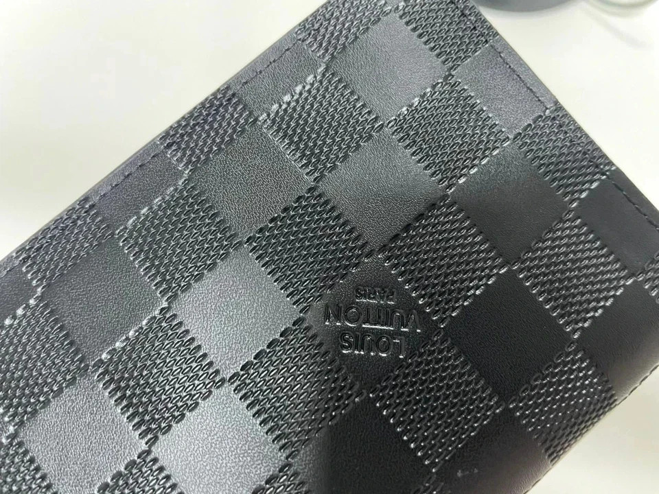 Louis Vuitton Damier Infini Porte feiulle Brazza Long Wallet Black