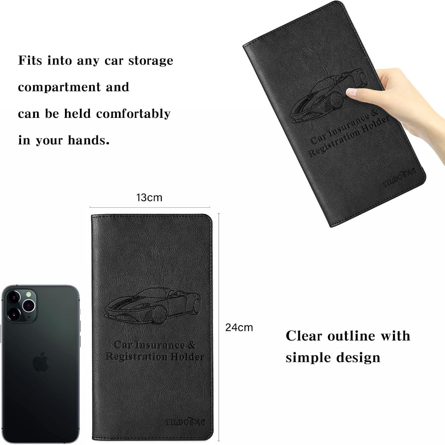 Auto Document Holder Registration Insurance Card Storage Wallet Organizer