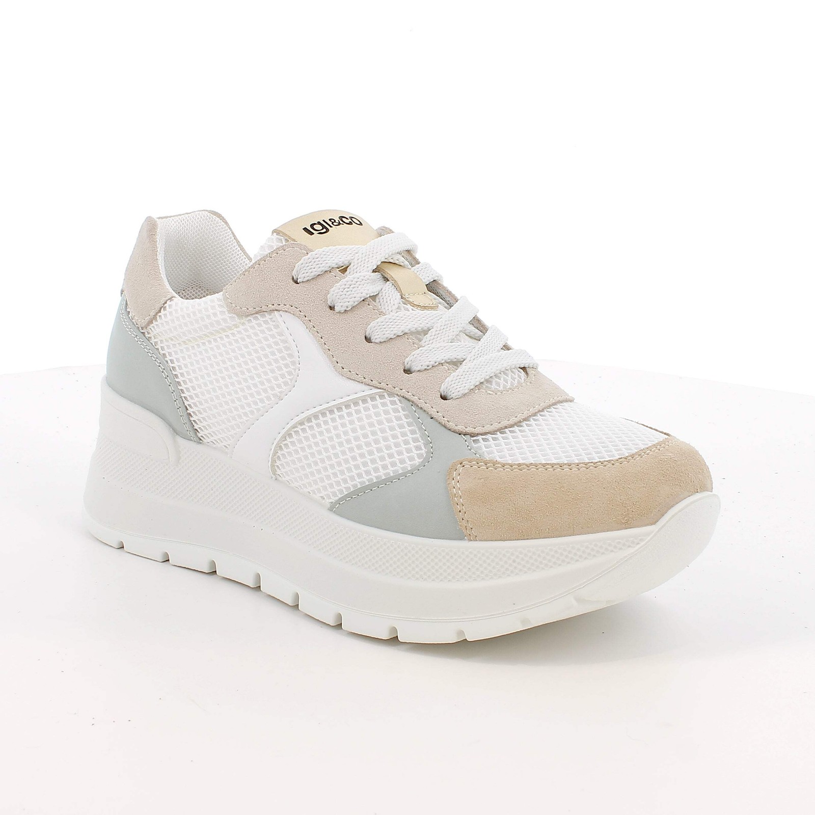 Igi&co Leather Lace-Up Women’s Sneakers Beige 36 37 38 39 40 41