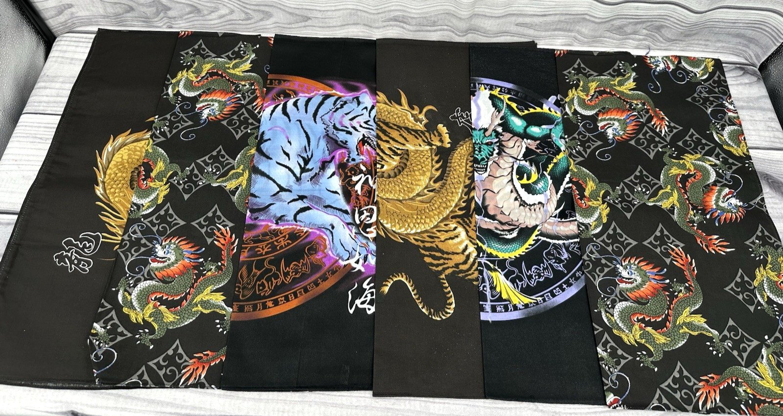 LOT OF 6 VINTAGE 100% COTTON BANDANAS / HANKERCHIEFS-MULTI COLOR-BRAND NEW *19