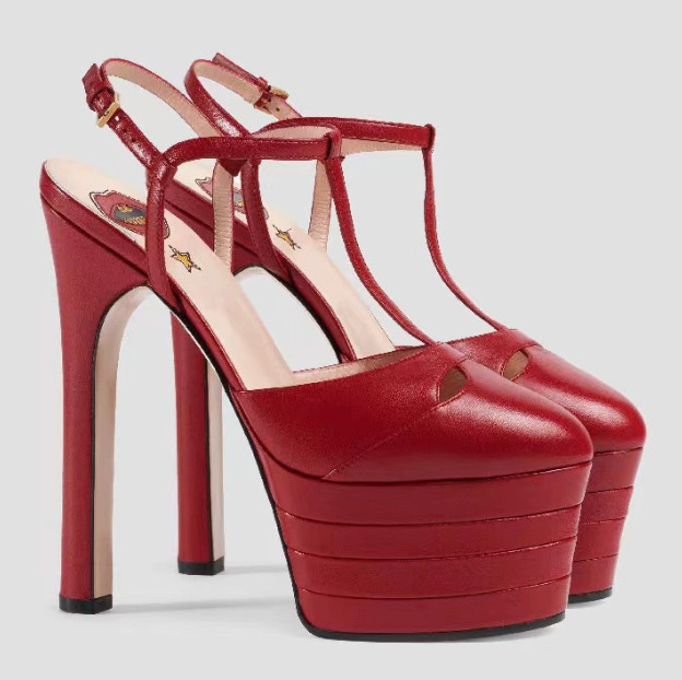 Elegant Womens Platform T-strap High Stilettos Rivets Pumps Fashion Sandals Club