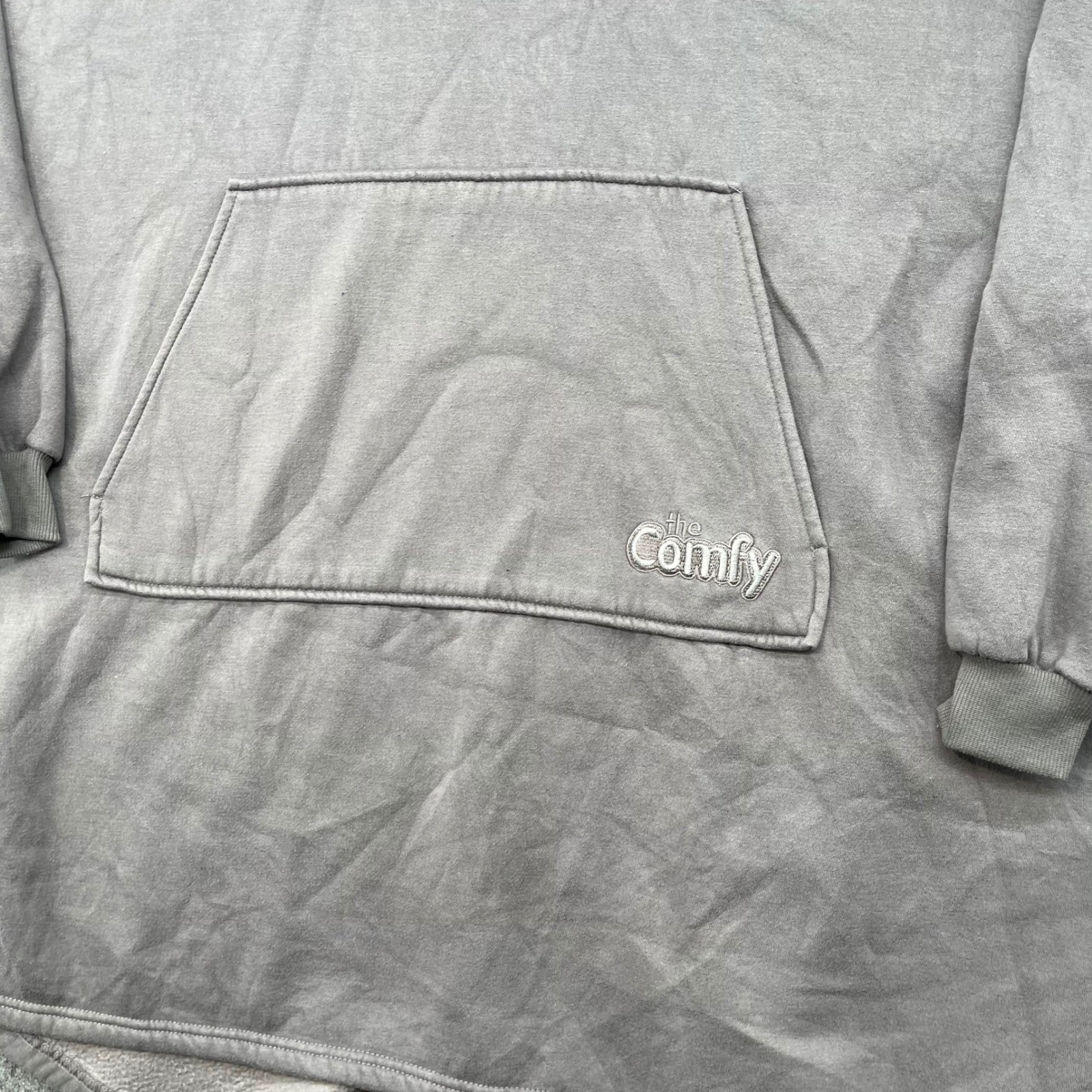 The Comfy Hoodie Blanket Gray Sweatshirt Fleece Lined One Size