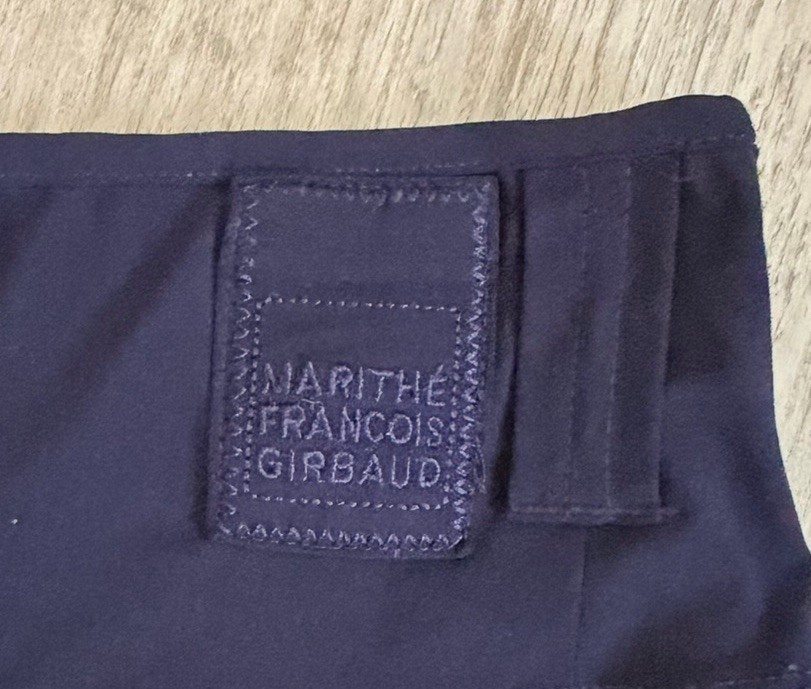 Marithe Francois Girbaud Asymmetrical Flutter Hem Pull On Skirt, Navy Blue,Small