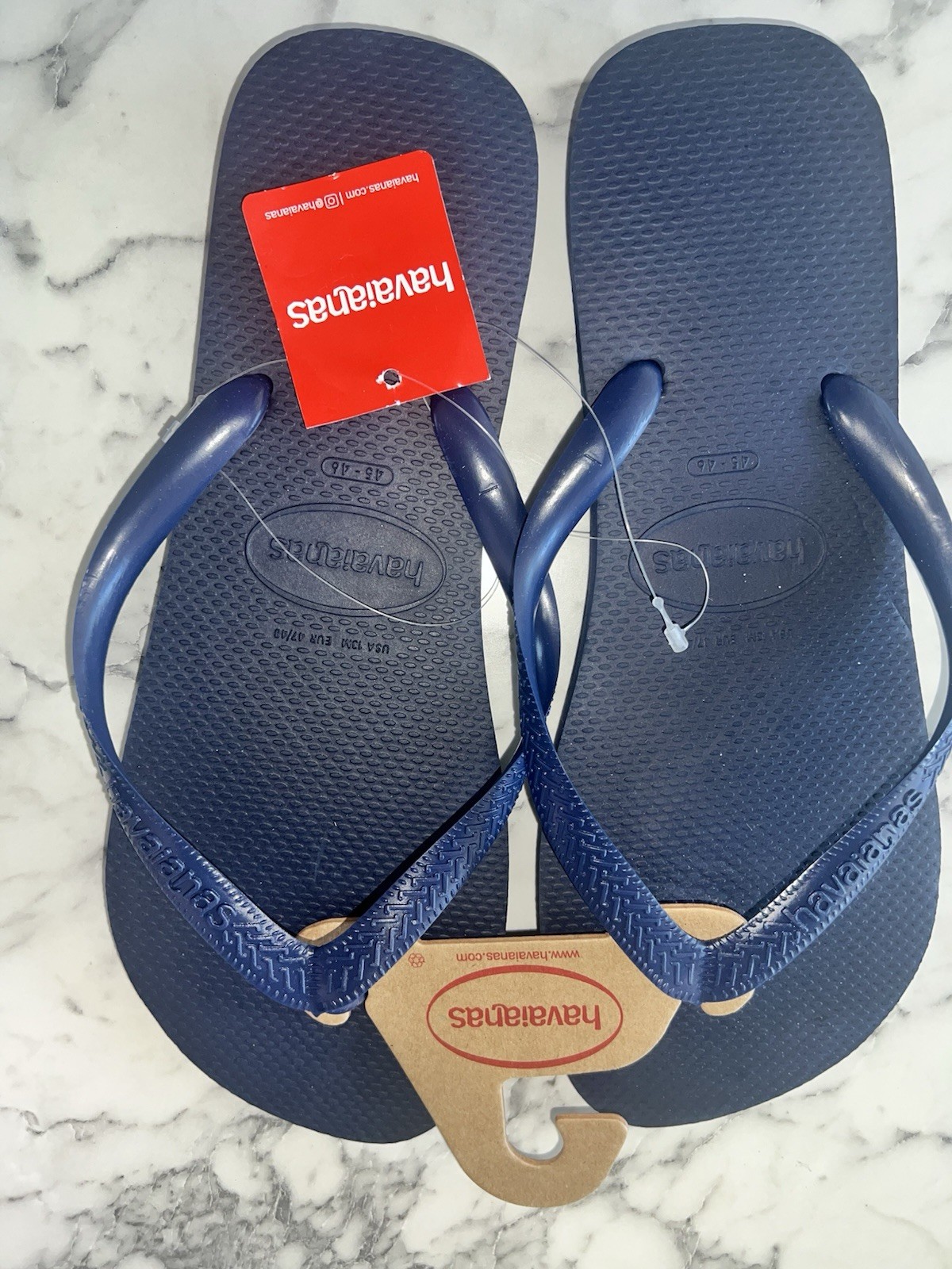 NEW Havaianas Brazil Flip Flop Sandals Non-Slip Cobalt Blue Mens Size 13 / 45-46
