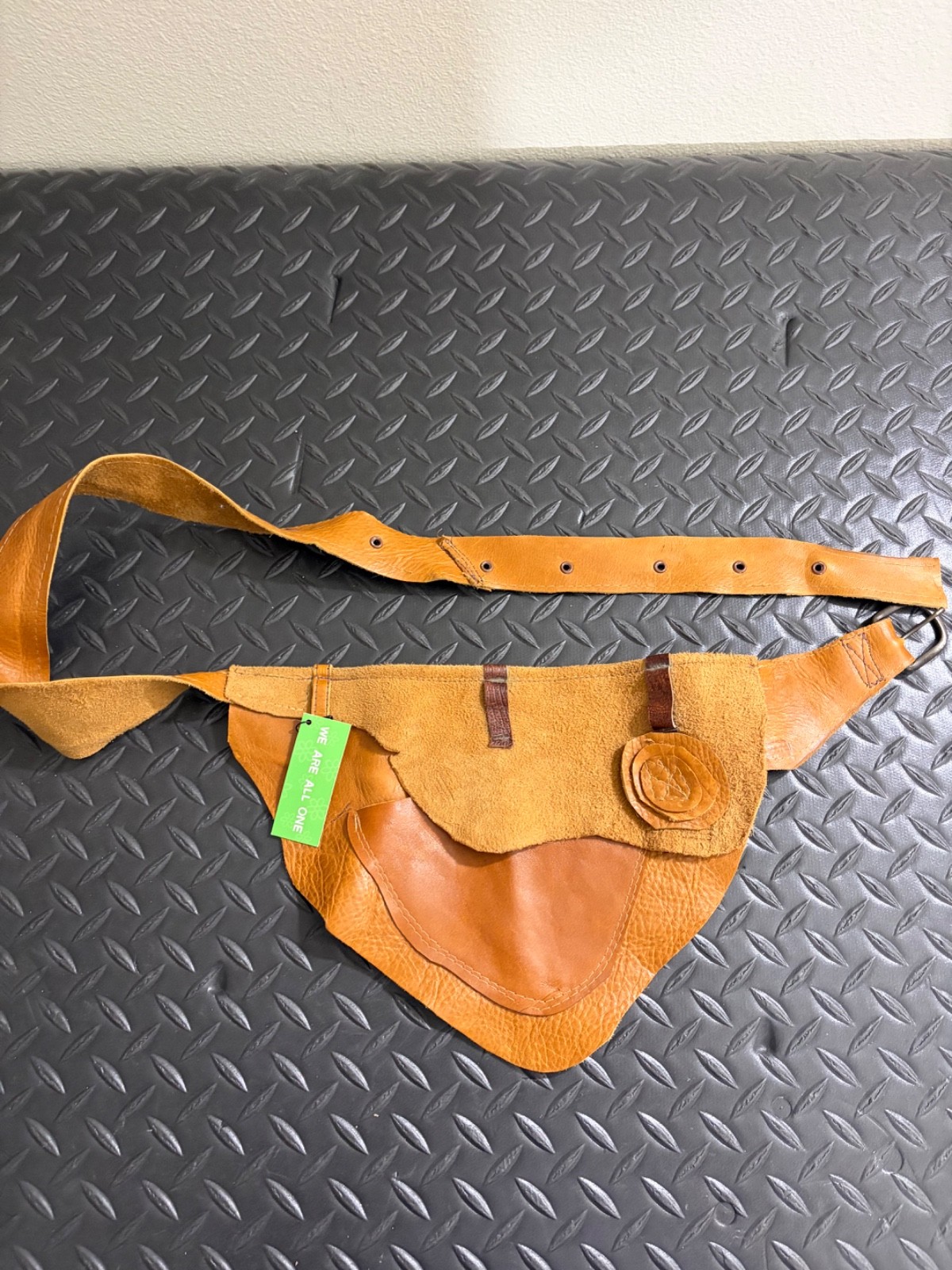 Altered Eco-Green Designs One of a Kind Leather Hip Bag~ NWT