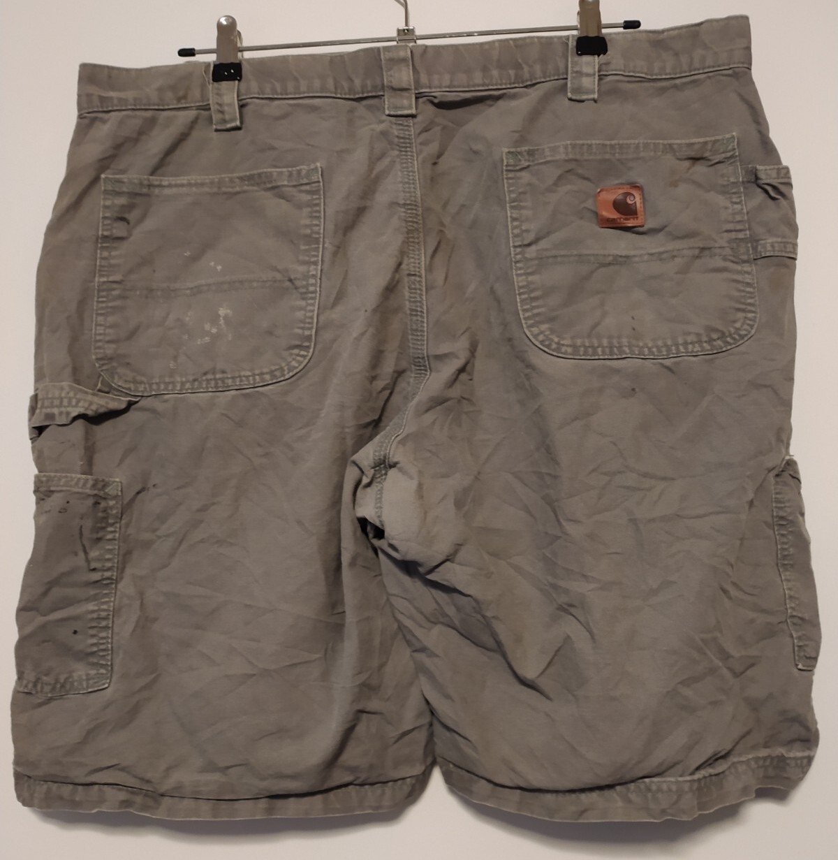 Carhartt Shorts Mens W40 Grey Cargo Utility Carpenter B147 FAT Paint Marks Work