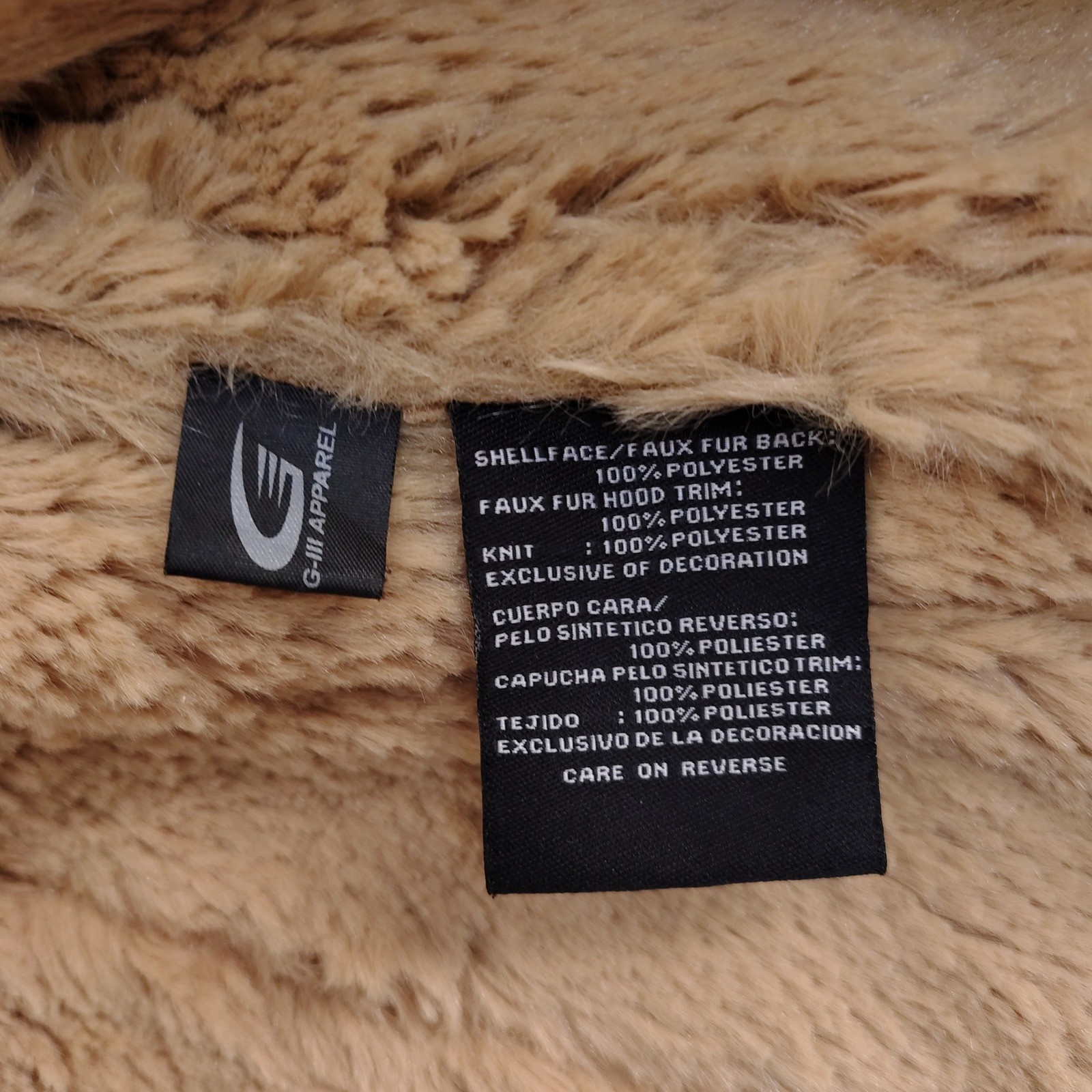 NFL St. Louis Rams Faux Suede Shearling Hooded Jacket Tan Women M
