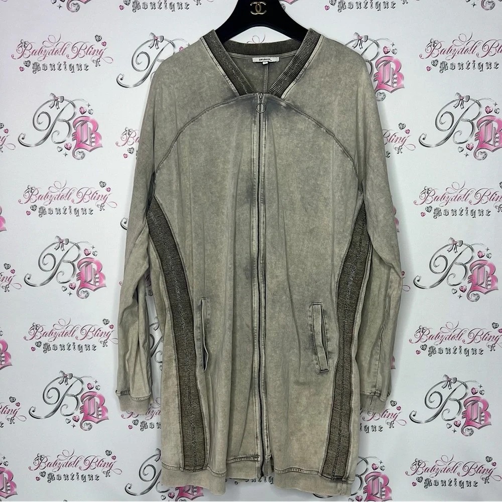 Sandwhich_ cardigan sparkly distressed soft sweater glitter beige taupe cream