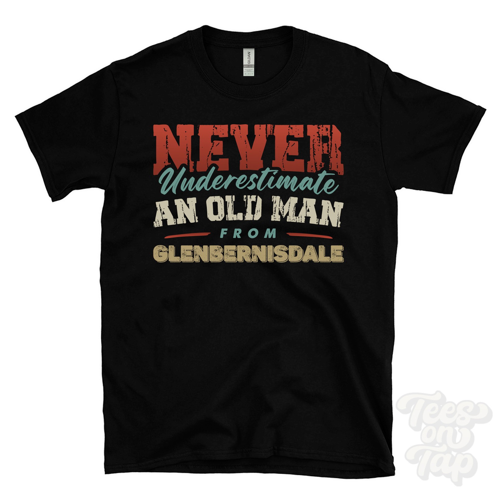 NEVER UNDERESTIMATE AN OLD MAN FROM GLENBERNISDALE T-SHIRT xmas gift highland