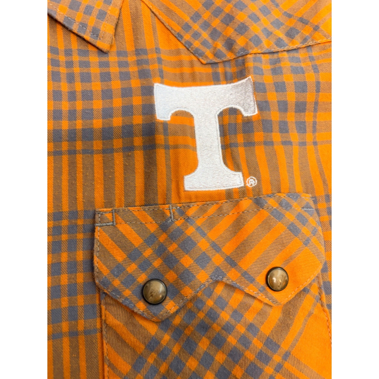 Wrangler Retro Premium Mens Large Tennessee Volunteers Plaid Western Snap Shirt