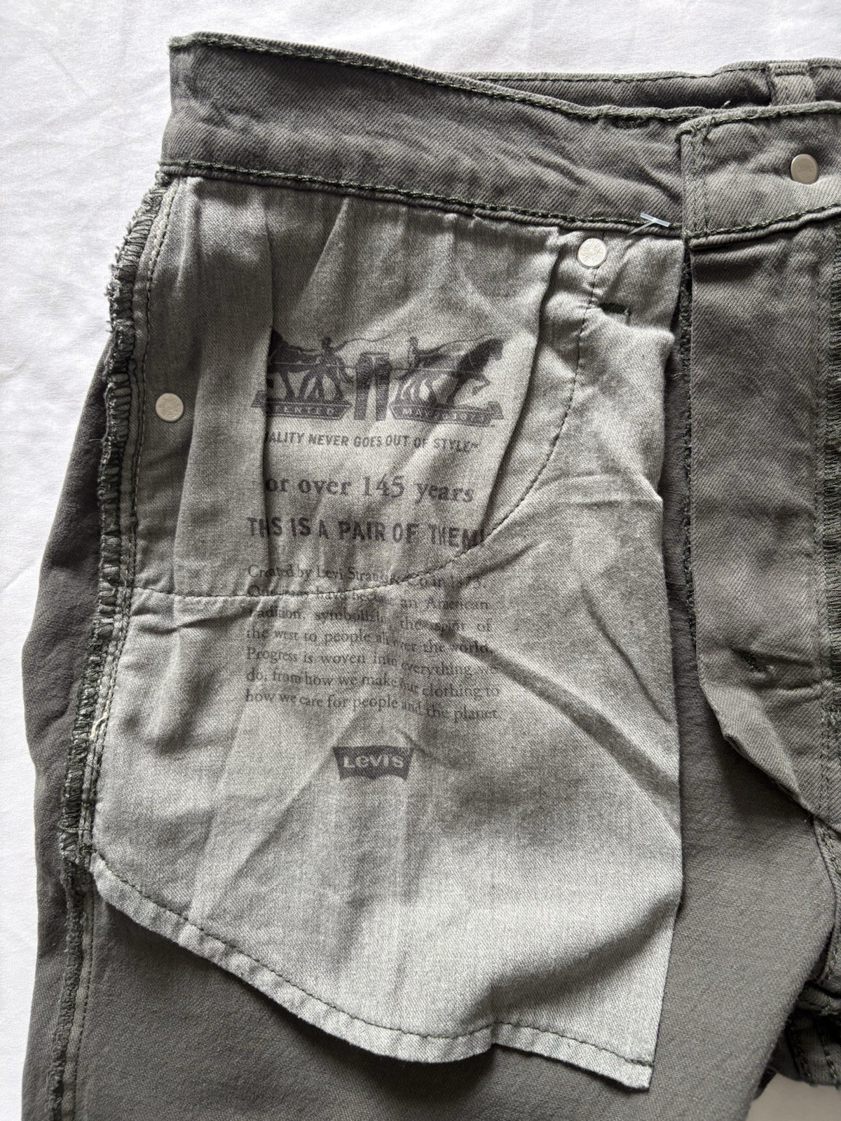 Levi’s 505 Series Regular Fit Stretch Gray Denim Jeans Straight Classic Men’s