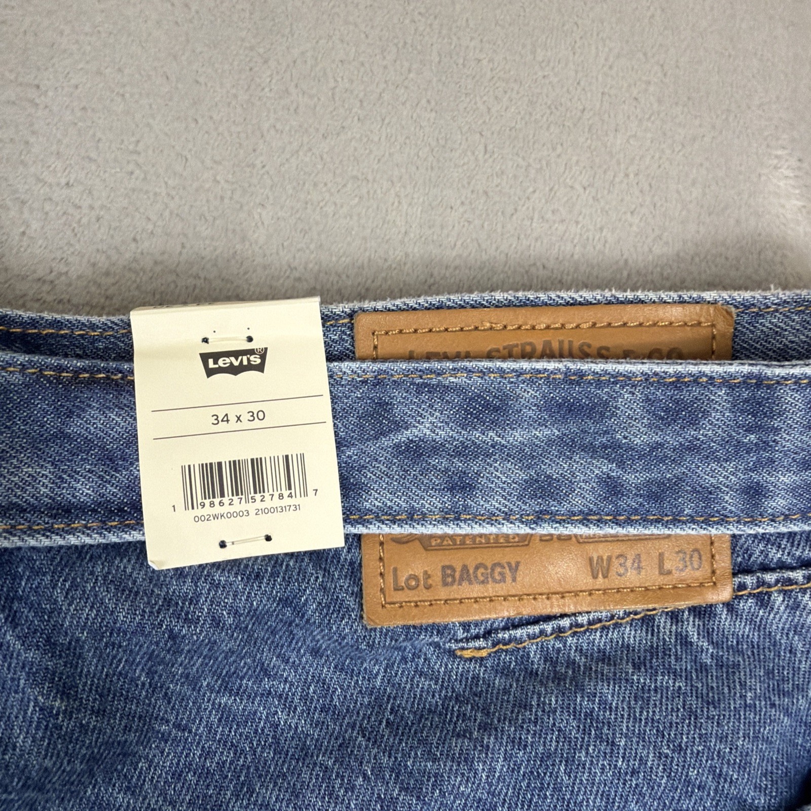 Levi’s Premium Twisted Baggy Jeans Men’s Size 34×30 Blue Medium Wash Belted