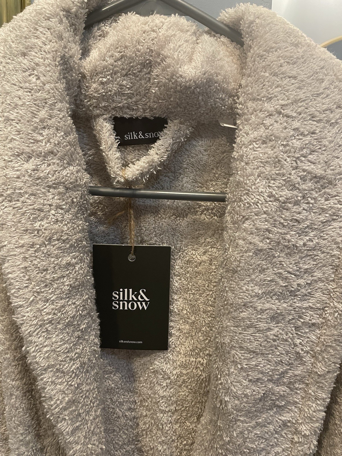 silk&snow Classic Terrycloth Bath Robe Sand M/L Shawl Collar Long Sleeve
