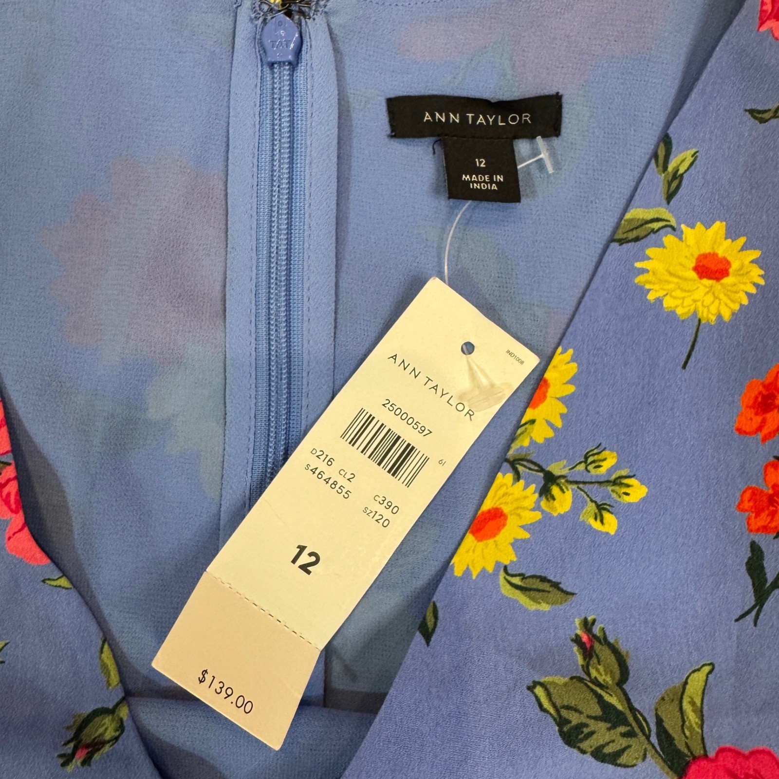 NWT Ann Taylor Floral Flutter Print Shift Dress Sz 12 Ruffle Hem Short Sleeve