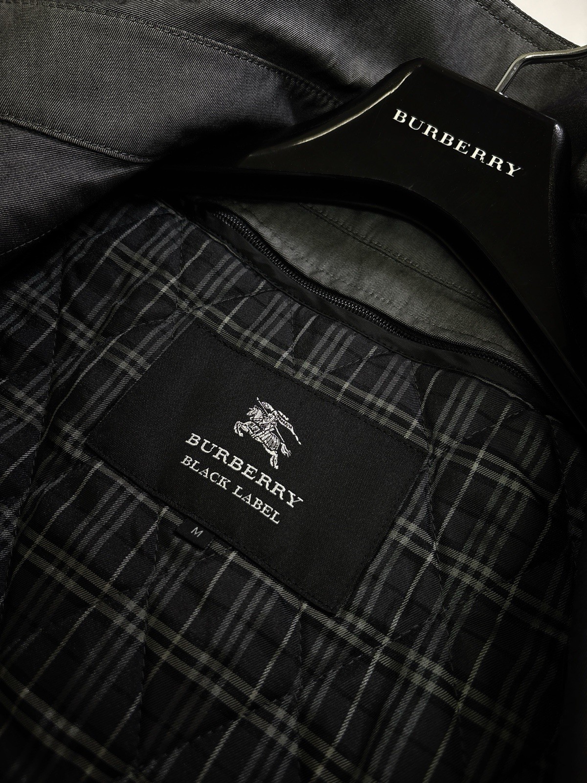 Men Coat, Burberry Black Label Cotton Trench Coat quilting Liner Grey M 44 46