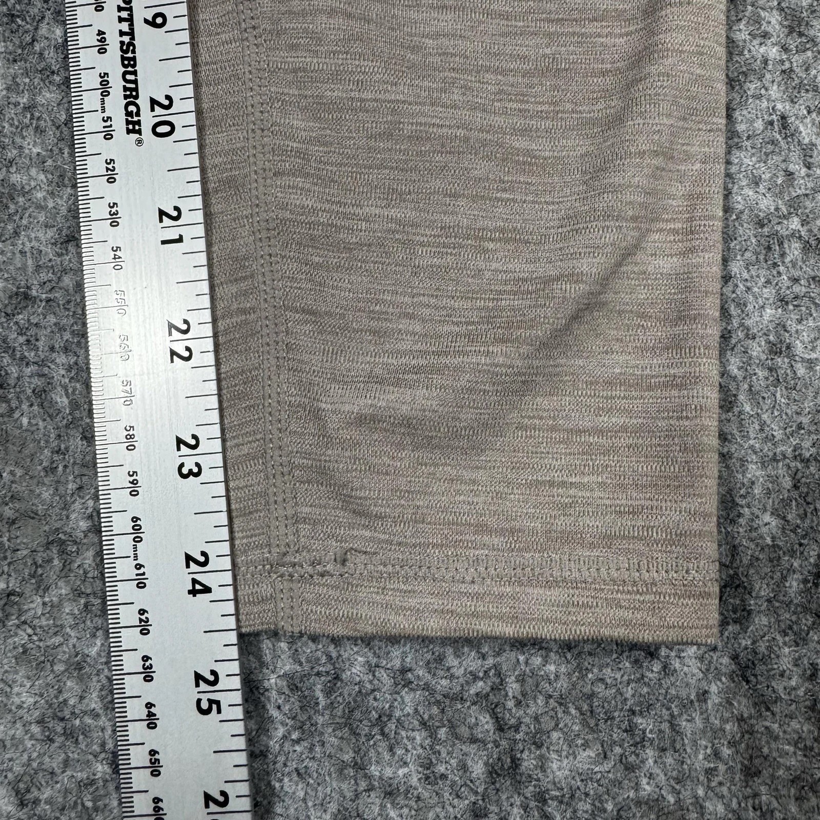 Reebok Leggings Womens M Beige Ankle Jersey Stretch Pockets Athletic Yoga