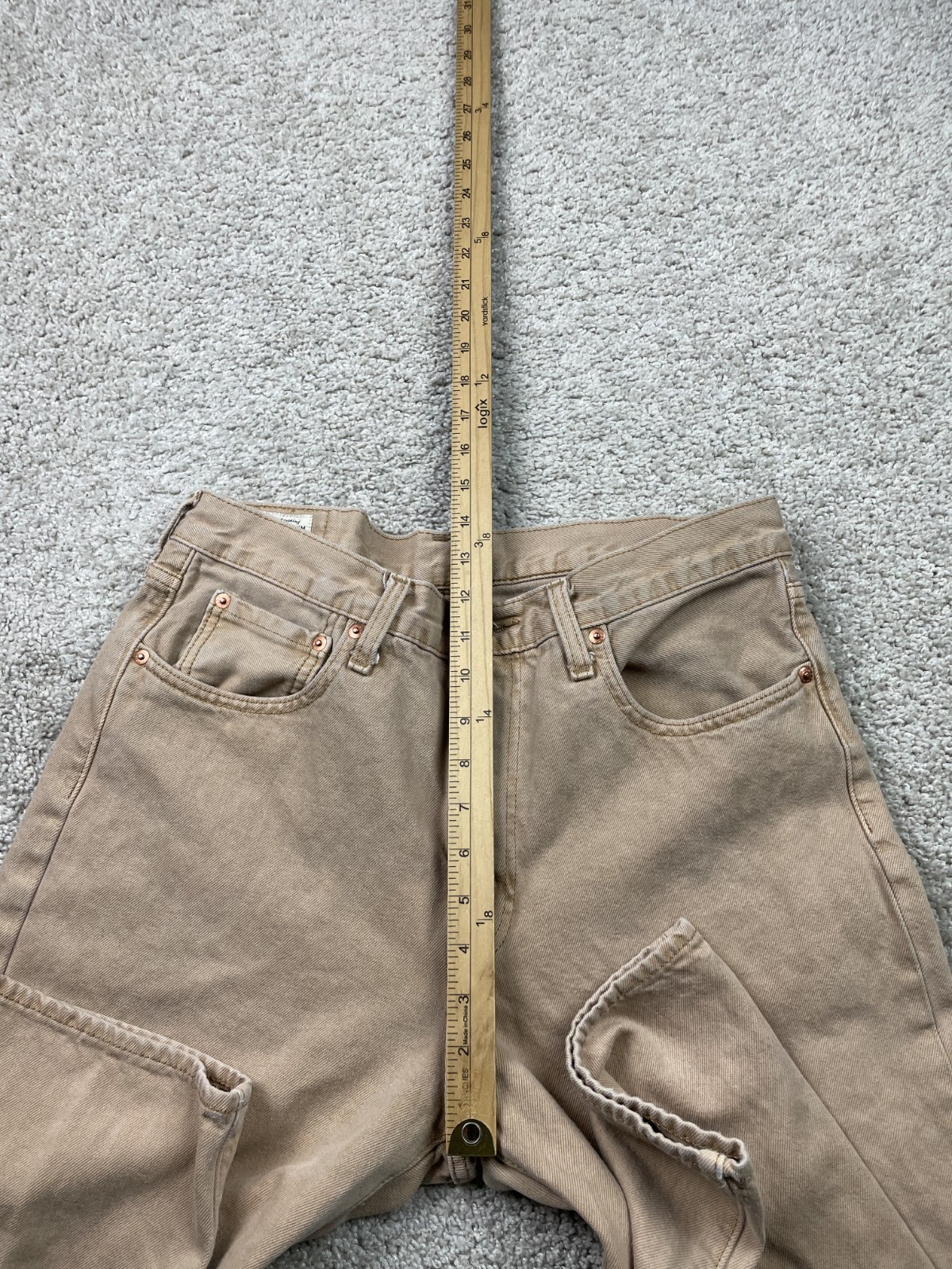 Levis Premium Lot 568 Stay Loose Jeans Mens 32×34 Fits 33×32 Brown Baggy Grunge
