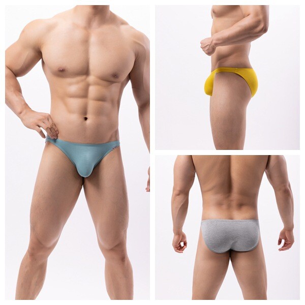 Men’s Underwear Briefs Bamboo Breathable Soft TAGLESS Sexy Bikini 12 Colors