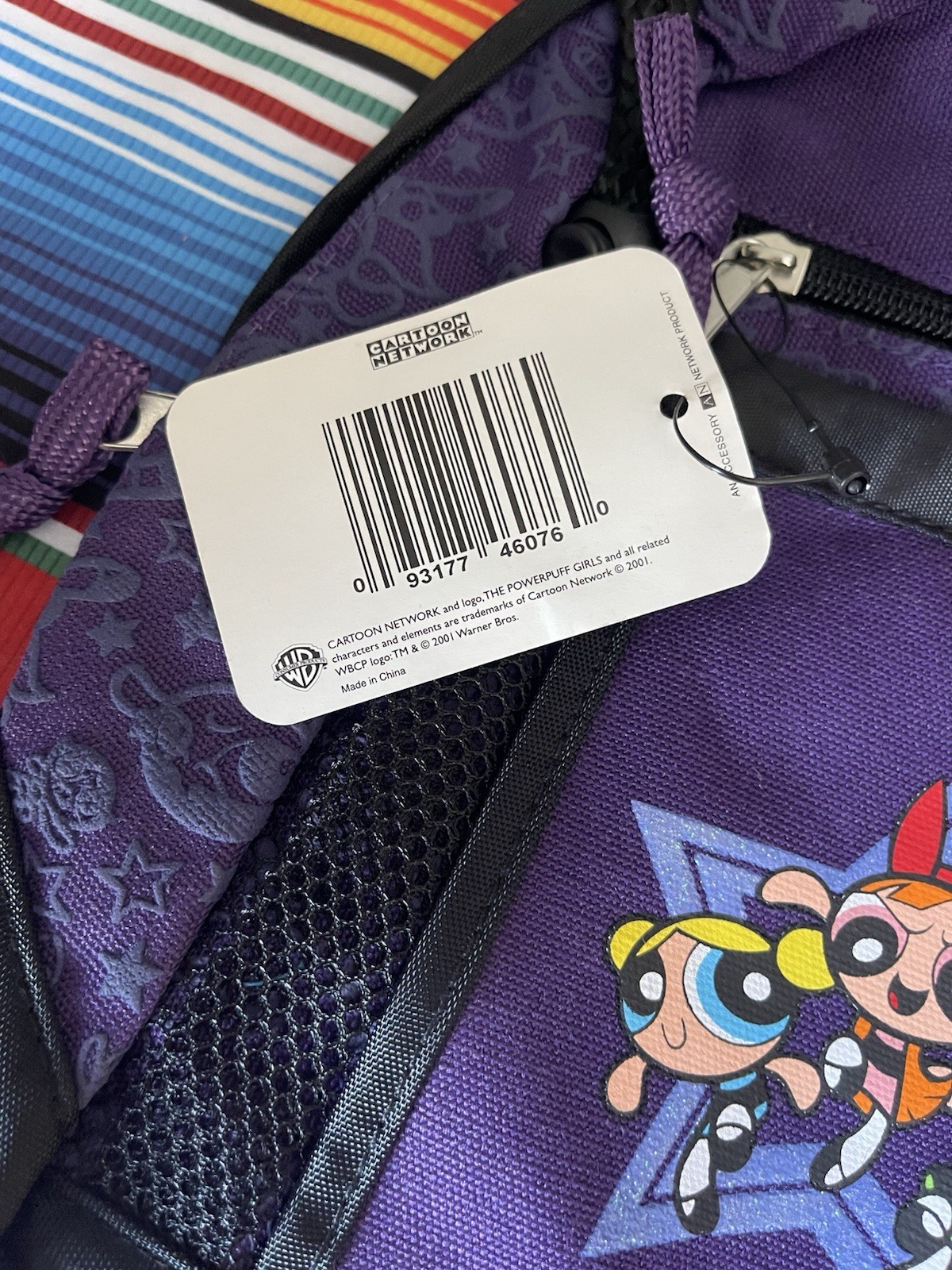 2001 Cartoon Network Powerpuff Girls 10” Backpack Bag NWT