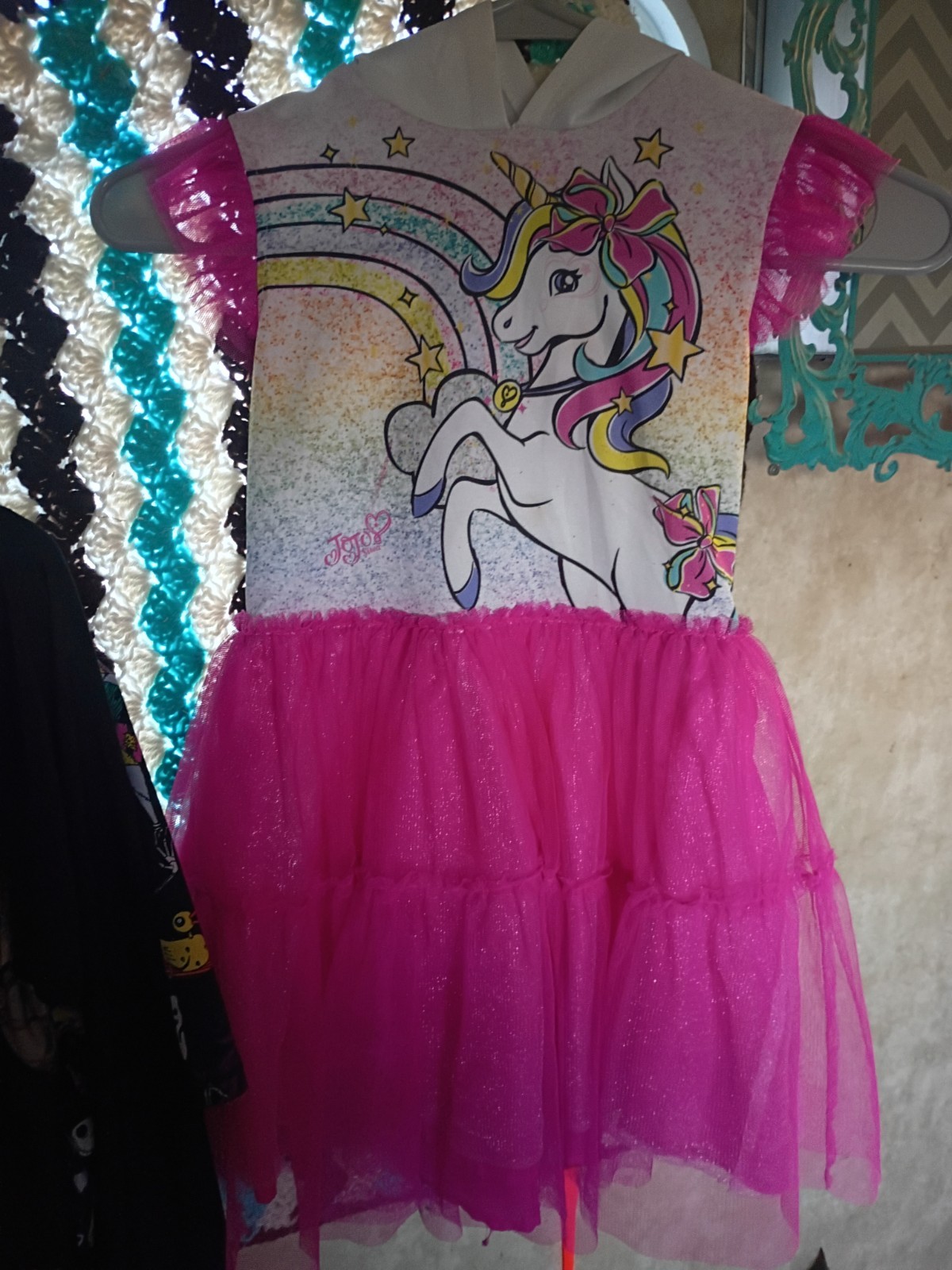 Nickelodeon JoJo Siwa Unicorn Hooded Tulle Tutu Dress Girls 8 Pink