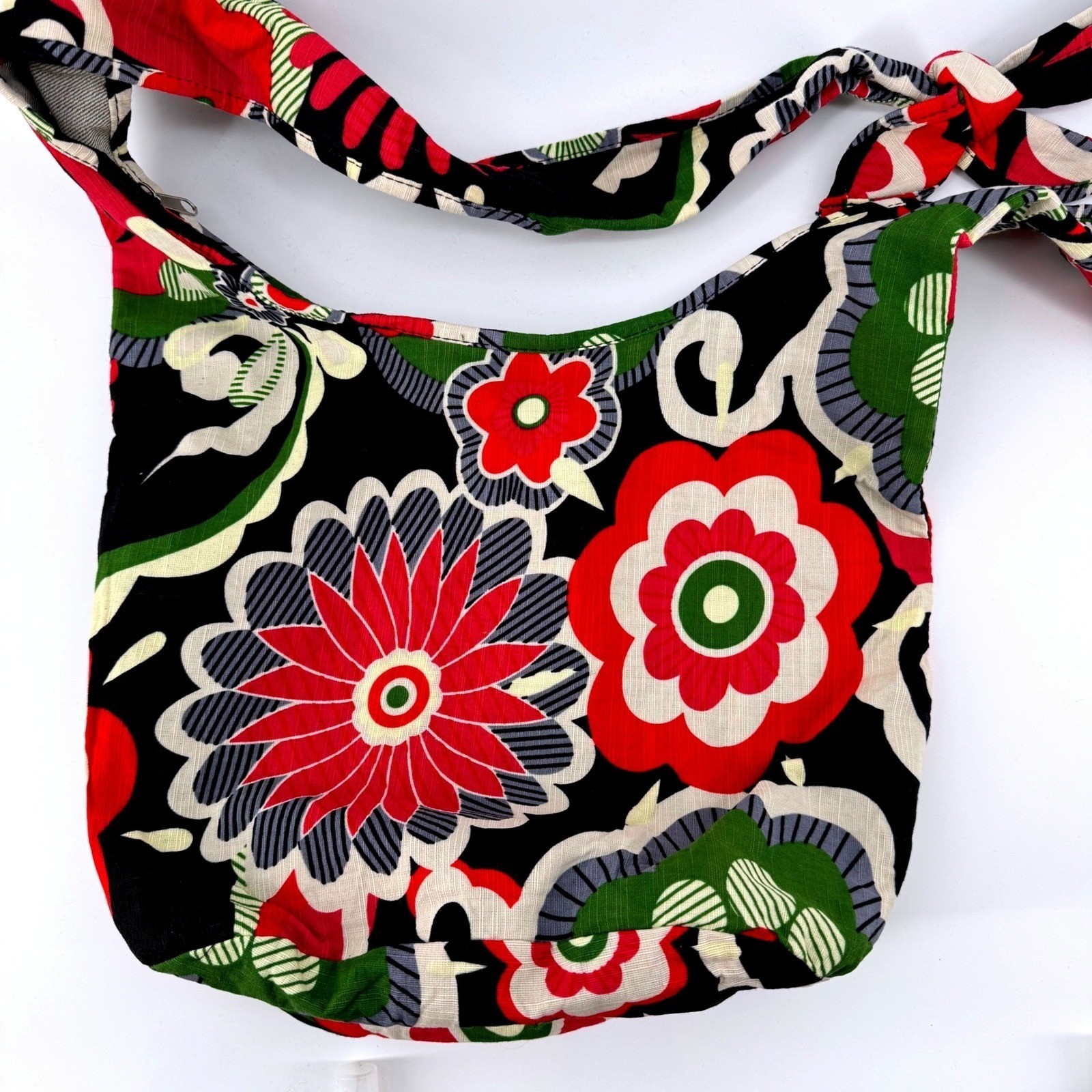New Retro Floral Print Fabric Hobo Bag Shoulder Bag Large Canvas Bohemian Purse