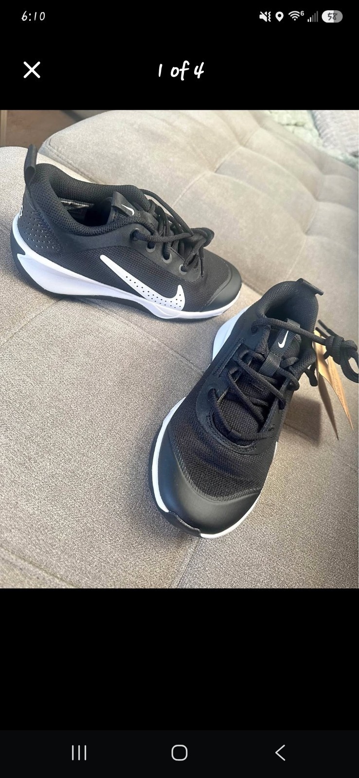 Nike Omni Multi-Court (GS) Black/White Unisex Kids Athletic Sneakers US 3.5Y