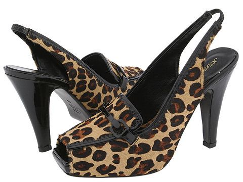 $180 JESSICA BENNETT Guepard Heels ~ NEW Black 6 & 6.5