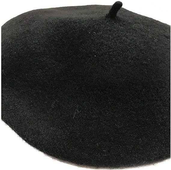 Gorro Vasco De Artista De Boina Francesa Para Mujeres Y Niñas, Color Negro NUEVO