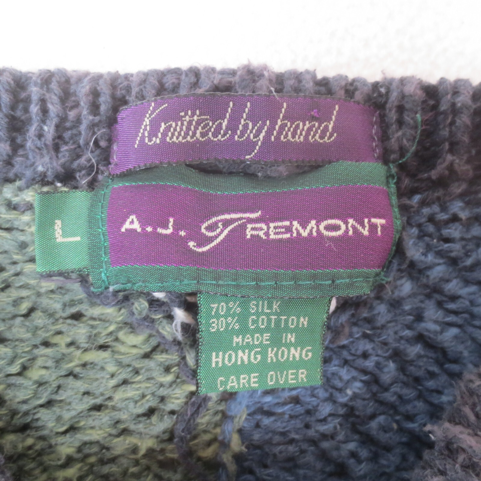 A.J. Tremont Sweater Unisex Large Multicolor Vintage Silk Blend Knit Pullover