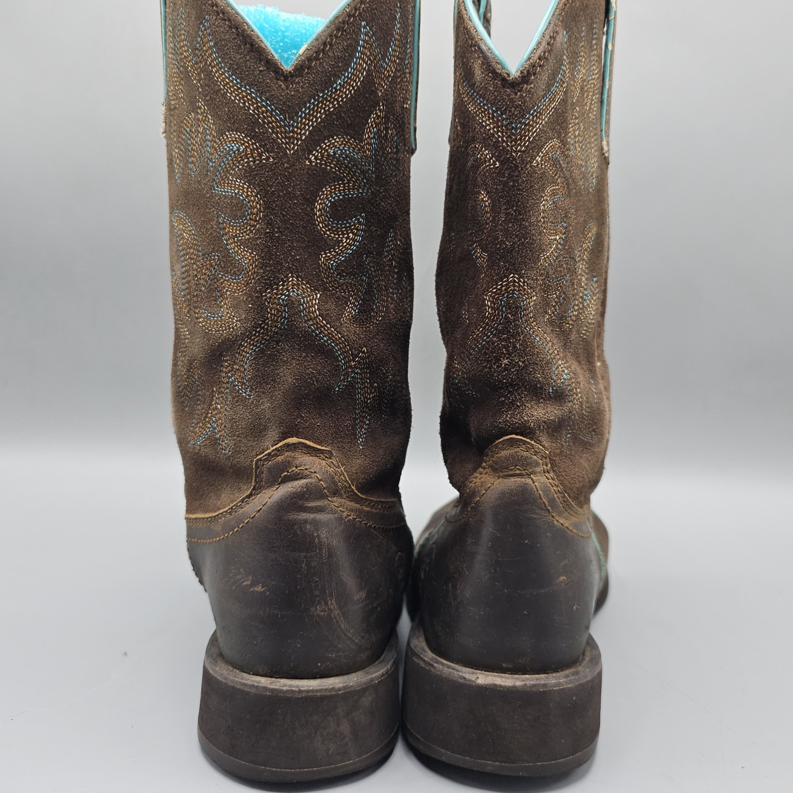 Ariat Delilah Western Boot Brown Turquoise Womens Size 6.5B Cowgirl Leather